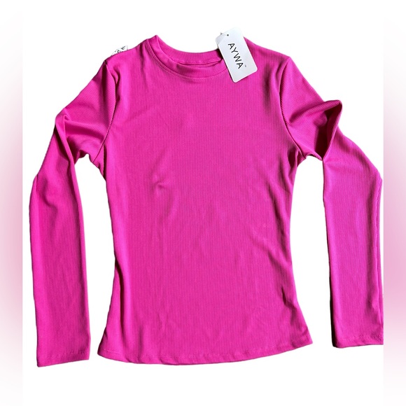 AYWA Women's 2 Piece casual matching fitted Outfit Ribbed Long Sleeve Leggings - Picture 5 of 7